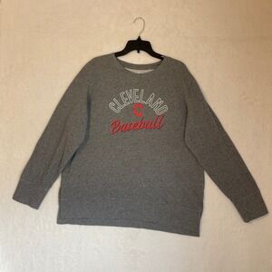 MLB Genuine Merchandise Cleveland Baseball Sweatshirt and Womens 2XL Gray